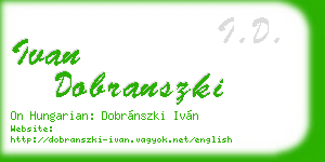 ivan dobranszki business card